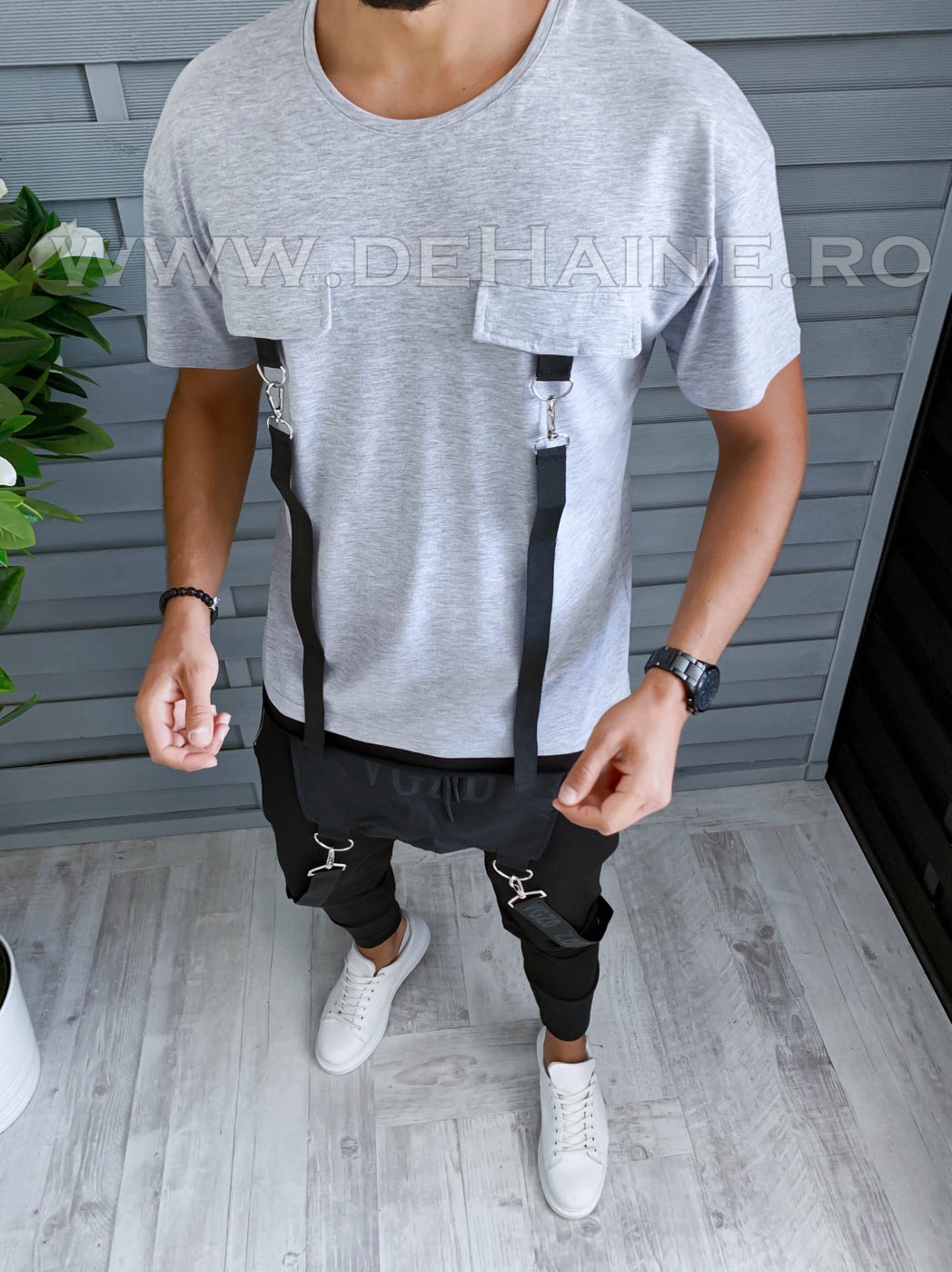 Tricou barbati gri slim fit vagabond b1944 p4-1*